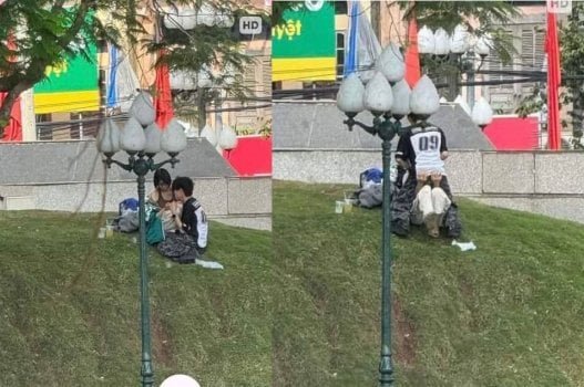 Clip cặp đôi Bắc Ninh quan hệ mạnh mẽ giữa không gian công viên