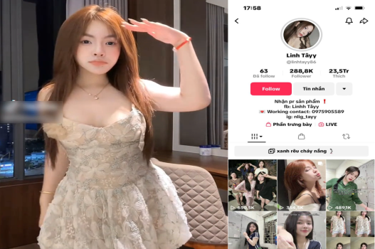 Clip sex Linh Tây tiktoker vóc dáng ngon bị lộ